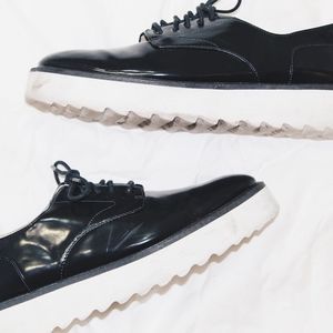 Zara Platform Loafers, Navy Blue